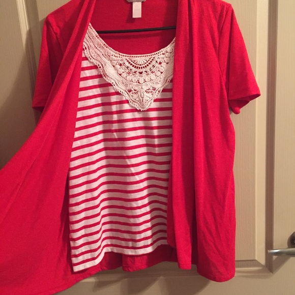 Red Striped Blouse - Picture 3 of 5